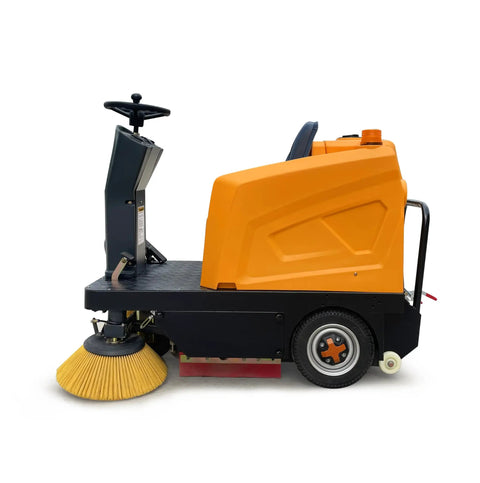 Heavy Duty Ride On Floor Sweeper For Warehouse Cleaning With 107K Sq Ft Per Hour Efficiency. Super Effective Industrial Cleaning Machine For Factories Streets And Large Area Maintenance Tasks Today