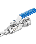 Beefed-Up 3/8 Inch Quick Connect Shut Off Ball Valve For Pressure Washer Hose Stainless Steel 5000 PSI with Easy Lever Action