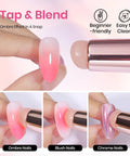 Applying Blooming Gel Nail Art Brushes Set With Ombre Gradient Nail Brush Stipple Clean Up Silicone Dotting Tool Gel Polish Pens
