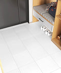 Entryway with installed 30 Pack Peel And Stick Vinyl Floor Tiles White 12X12 In Self Adhesive Waterproof Laminate Tiles