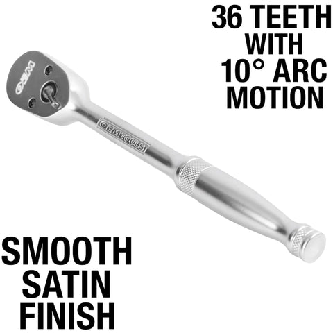 8 Inch 3/8 Inch Drive Ratchet With Standard Handle, Reversible One Hand Operation, Sealed Head Keeps Dirt Out, Compact Low Profile Head