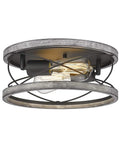 Farmhouse Wood Flush Mount Ceiling Light 12 Inch 2 Light Dimmable Fixture with open X brace, rustic style