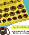 Viton O Ring Assortment Kit, 386 Pieces, 30 Metric Sizes, 75A Durometer showing brown O-rings in yellow case