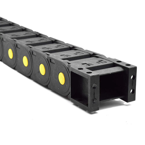 Beefed Up Closed Type Drag Chain Cable Carrier With End Connectors 25x38mm Inner Size 40x55mm Outer Size R75 Bend Radius 1 Meter