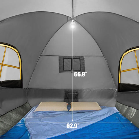 Interior view of Rugged Pickup Truck Bed Tent For Camping Fits 5.5 To 6.0 Feet Bed Weatherproof 210D Oxford With PU2000 Coating