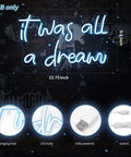 Blue USB Neon Sign for Wall Decor It Was All a Dream LED Neon Light 15.75 x 9.8 inches USB powered on brick wall backdrop