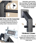 Heavy Duty Wall Mount Fabric Roll Storage Rack With Quick Snap Crossbars To Keep Your Wrapping Paper Ribbons And Craft Spools Totally Sorted And No Mess At All. Adjustable clips and thickened column detail.
