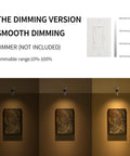 LED Modern Directional Dimmable Spotlight With 90 Degree Adjustable Beam For Indoor Foyer And Living Room shown dimming artwork