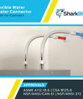 1 Inch To 1 Inch FIP And 24 Inch Corrugated Stainless Steel Flexible Water Heater Connector in use on wall outlet