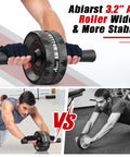 Ultra Wide 3.2 Inch Dual Wheel Ab Roller For Abs And Core Training With Knee Pad Accessories Stable Durable Abdominal Exercise Wheel For Home Gym Use By Men And Women Easy To Use And Great For Progress shown in use for core training.