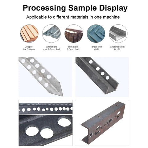 Pro Shop Grade 1800W Hydraulic Hole Punch Press Engineered For Angle And Channel Steel With Five Swappable Dies Lightning Fast Knockouts Tight Tolerance Alignment Smooth Operation Workhorse Optimized For Steel Iron Aluminum Copper Projects