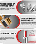 No Sweat Door Lock Installation Kit Featuring Hella Tough Tungsten Steel Cutters And Razor Sharp Chisel for detailed three cutting heads.