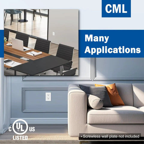 20 Pack Decorator Wall Outlet 15 Amp 125 Volt Standard Electrical Receptacle in a modern home office setting