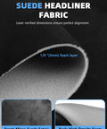 YOKKIP black suede headliner fabric, 96 in by 60 in; front micro-suede surface, back high-density foam.