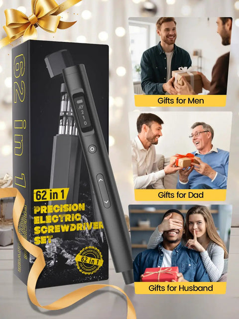 Mini Electric Screwdriver Set With 60 Precision Bits And Four Torque Settings Magnetic Case Repair Tool Kit For Electronics Phone Camera Laptop Watch The Ultimate Gift For Dads And Tech Heads