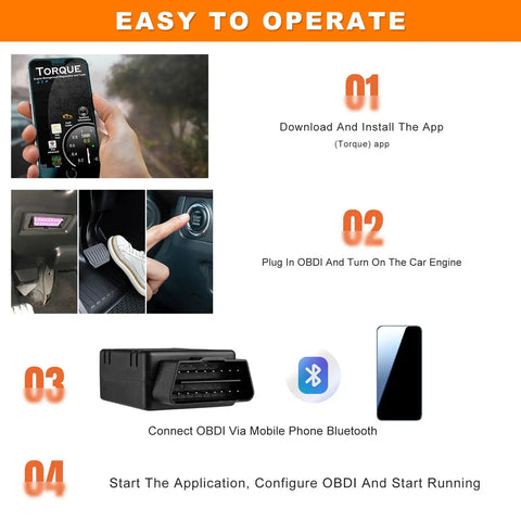 Steps to operate Bluetooth OBD2 Scanner For Car Wireless OBDII Diagnostic Tool Engine Code Reader And Slick Fault Diagnosis Tester