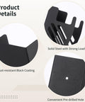 Two Pack Jack Stand Wall Mount Organizers For Garage Heavy Duty Solid Steel Vertical Storage Racks Mounts 2 And 3 Ton Stands Durable Car And Trailer Garage Organization Accessories shown in detail, highlighting rust-resistant finish and pre-drilled holes.