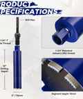 DaduoRi 3-inch concrete core drill bit with SDS Max adapter; 14-inch depth, 1-1/4-inch UNC thread, welded teeth.