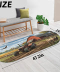 Non Slip Bathroom Rug Mat Ultra Plush Oval 47 By 20 Inches Memory Foam Core Microfiber Absorbent Floor Mat featuring farm scene