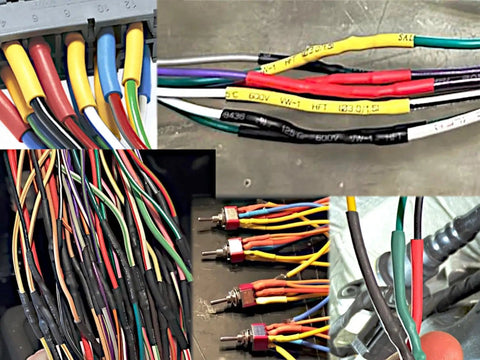 Colorful wires using Heat Shrink Tubing Kit With 800 Pieces Two To One Ratio For Electrical Insulation And Wire Sleeve Wraps.