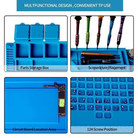 Magnetic Silicone Soldering Mat Work Station Pro Gear With Built In Ruler For Precise DIY Repairs 4 Magnetic Work Zones