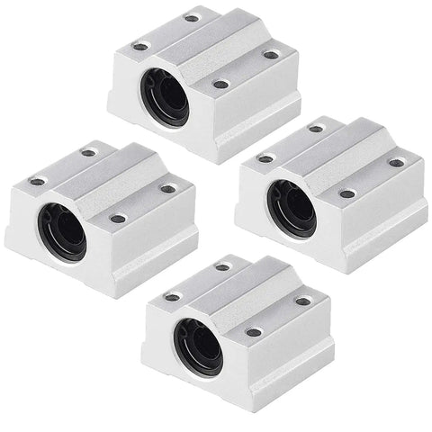 Beefed Up 300mm Linear Motion Rod Guide Kit With 8mm Lead Screw 4 SK8 Shaft Supports 4 SCS8UU Bearings 2 KP08 And 2 Flexible Shaft Couplings For Smooth Precise CNC And 3D Printer Motion four SK8 aluminum shaft supports