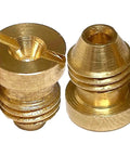 1.1mm Foam Cannon Orifice Nozzle Universal Fit Brass 2 Pack For Thick Foam Enhancement Corrosion Resistant Tips Increase Foam Production And Foam Output For Car Washes And Detailing, close-up of brass tips