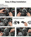 Easy 4-step installation guide for All In One Wiring Harness Kit For 125cc And 150cc GY6 Engines with CDI Stator Regulator.