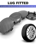 4 Pack Sick Wheel Center Caps With Glossy Carbon Pattern, Snap Fit Hub Covers For Custom Rides, 60Mm Impact Resistant Abs Rim Plates with secure lug fitting