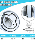 Lockable boat slam latch, 2-pack, Amazon-branded marine-grade 316 stainless steel with flush lift handle for deck hatch