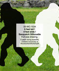 Killer DIY Woodworking Blueprints For Building A Massive Eight Foot Bigfoot Sasquatch Yard Sculpture With Reusable Tracing Paper And Badass Simple Step By Step Instructions. Sasquatch silhouette drawing, 8 feet tall, 4 feet wide.