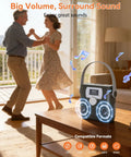 Portable CD Player With Bluetooth Boombox And Built In FM Radio For Camping And Travel Waterproof LED Display in living room