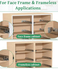 Smooth As Butter 18 Inch Undermount Drawer Slides Two Pack Soft Close Full Extension Cabinet Hardware in face frame and frameless designs.