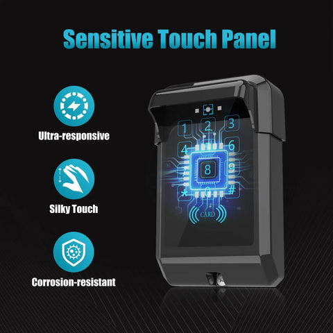 Built Like A Tank Wireless Touch Panel Gate Keypad With Outdoor Cover and Digital Code Entry Access Control For Automatic Swing Gate Openers sleek touch panel with illuminated numbers