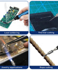 MAP And MAPP Gas Soldering Mini Pen Torch Kit with 3 Foot Hose 6 Replaceable Heads Piezo Igniter showing various uses