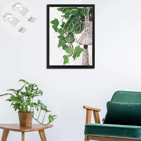 Heavy Duty Metal Picture Frame Backing Clips Set With Spring Rotating Clamps, illustration of clips in a room setting