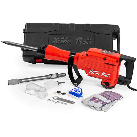 Beast 2200W Demolition Hammer With Flat And Bull Point Chisel Bits Concrete Breaker For Pavement And Walls Ideal For DIY Demolition Chipping Tile And Brick Heavy Duty Concrete Breaker For Construction Jobs