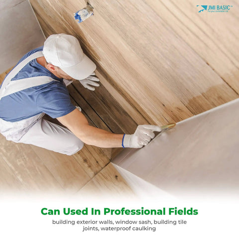 Person using Grout Caulk Finishing Tool Set With Assorted 4 Size Spreads For Smooth Sealant Application on wall tiles.