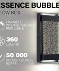 Glass Bubble LED Wall Sconce For Indoor Outdoor Use With Matte Black Finish And Essence Bubble Glass And Rectangular Crystal Accent, Dimmable