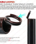 Heavy Duty 160Lb Garage Door Extension Springs Pair 25 Inch Rest Length 67 Inch Full Extension Double Loop Ends Black Coated