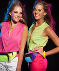 80s Neon Fanny Pack With Two Zipper Pockets Belt Bag For Women And Men Waist Pack for Festivals in vibrant colors