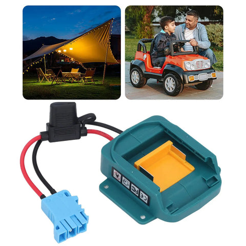 Battery Adapter And Conversion Kit With Wire Harness Connector And Fuze Holder For 18V LiIon Batteries Such As BL1850 BL1860 Perfect For Kids Ride On Cars Blue Connector Easy DIY Power Up