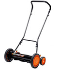 Old School 18 Inch Manual Reel Mower With 7 Blade Ball Bearing Reel Push Style Adjustable Cutting Height From 1 To 3 Inches