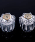 Two Piece Clear Acrylic Shower Knob Replacements Kit With Hot And Cold Diverter Knobs For Quick Install front view