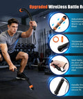 Man using Cordless Battle Rope With Adjustable Resistance Springs For Weighted Training At Home, portable gym gear in gym setting