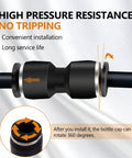 1/4 Inch Air Line Tubing Kit With PU Polyurethane Hose, 32.8 Feet, Push To Connect Fittings showing swivel connector rotation