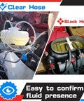 All in One Master Cylinder Brake Bleeder Kit with 22 Inch Hoses, Red and Blue Fittings, easy fluid confirmation