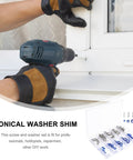 Person using drill with Alloy Countersunk Washer Kit With Handy Storage Box, Colorful Counterbore Washers And Machine Screw Gaskets.