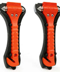 2-pack BFXM 2-in-1 car window breaker hammer and seat belt cutter, orange and black