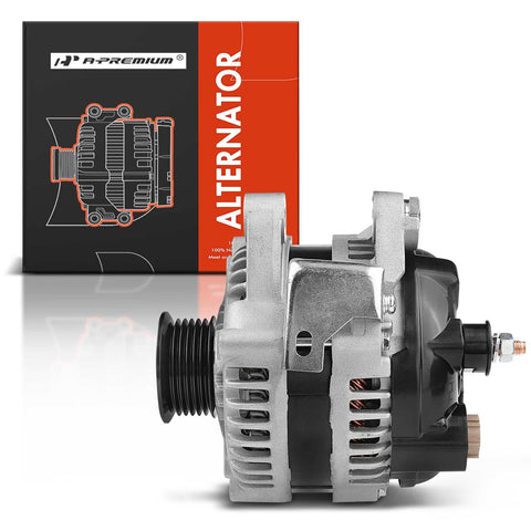 12V 150A Clockwise 6 Groove Pulley Alternator For Hyundai And Kia Fits Santa Fe 13 Through 18 side view with packaging